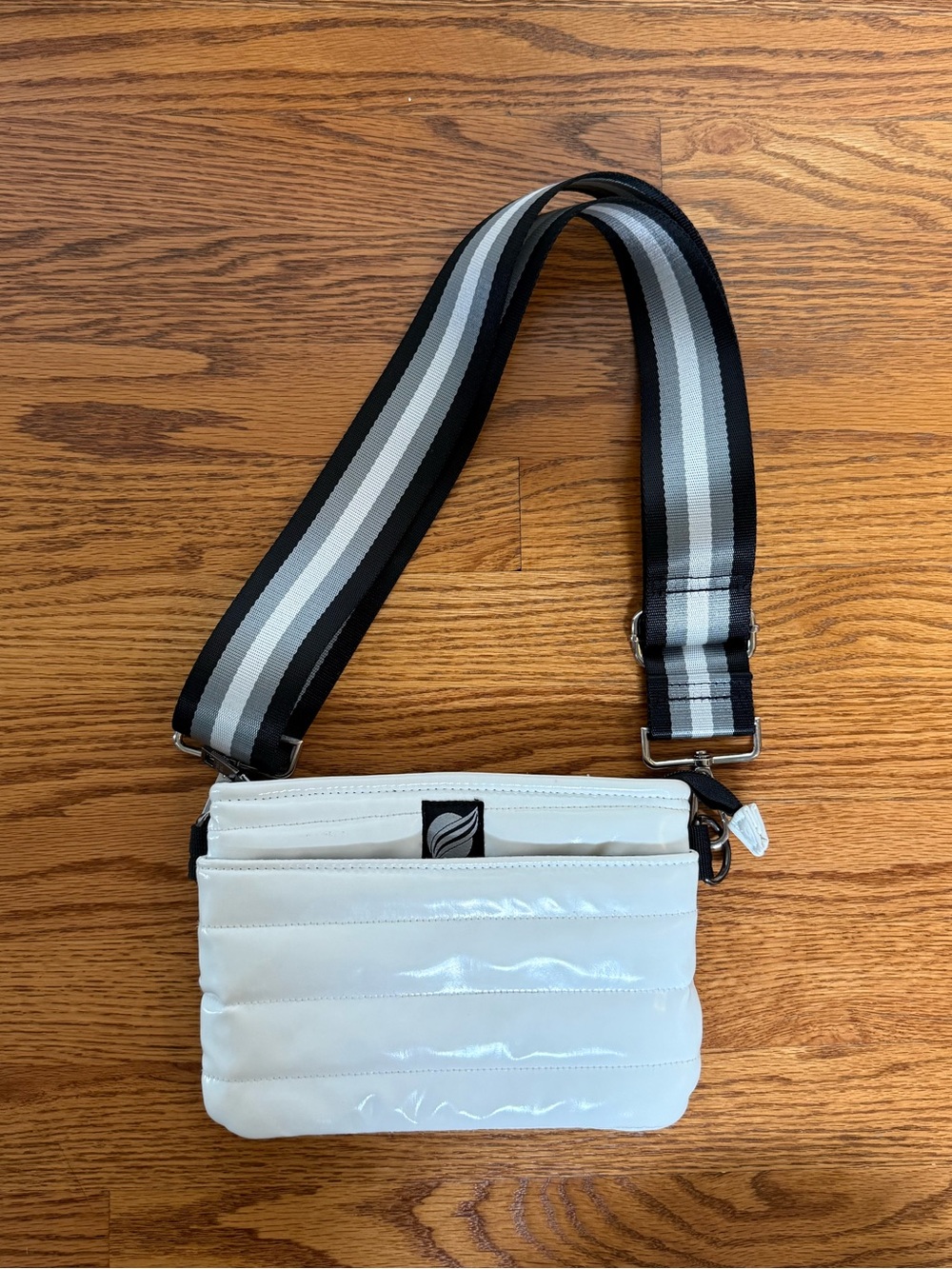 Think Royln Bum Bag Crossbody in White Patent